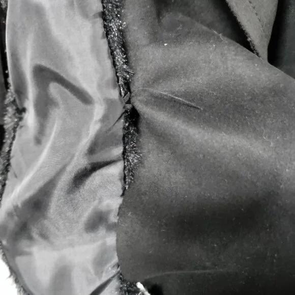 Haute Monde Black Faux Fur Waterfall Jacket With Zipper Details & Faux Suede L - Picture 11 of 12